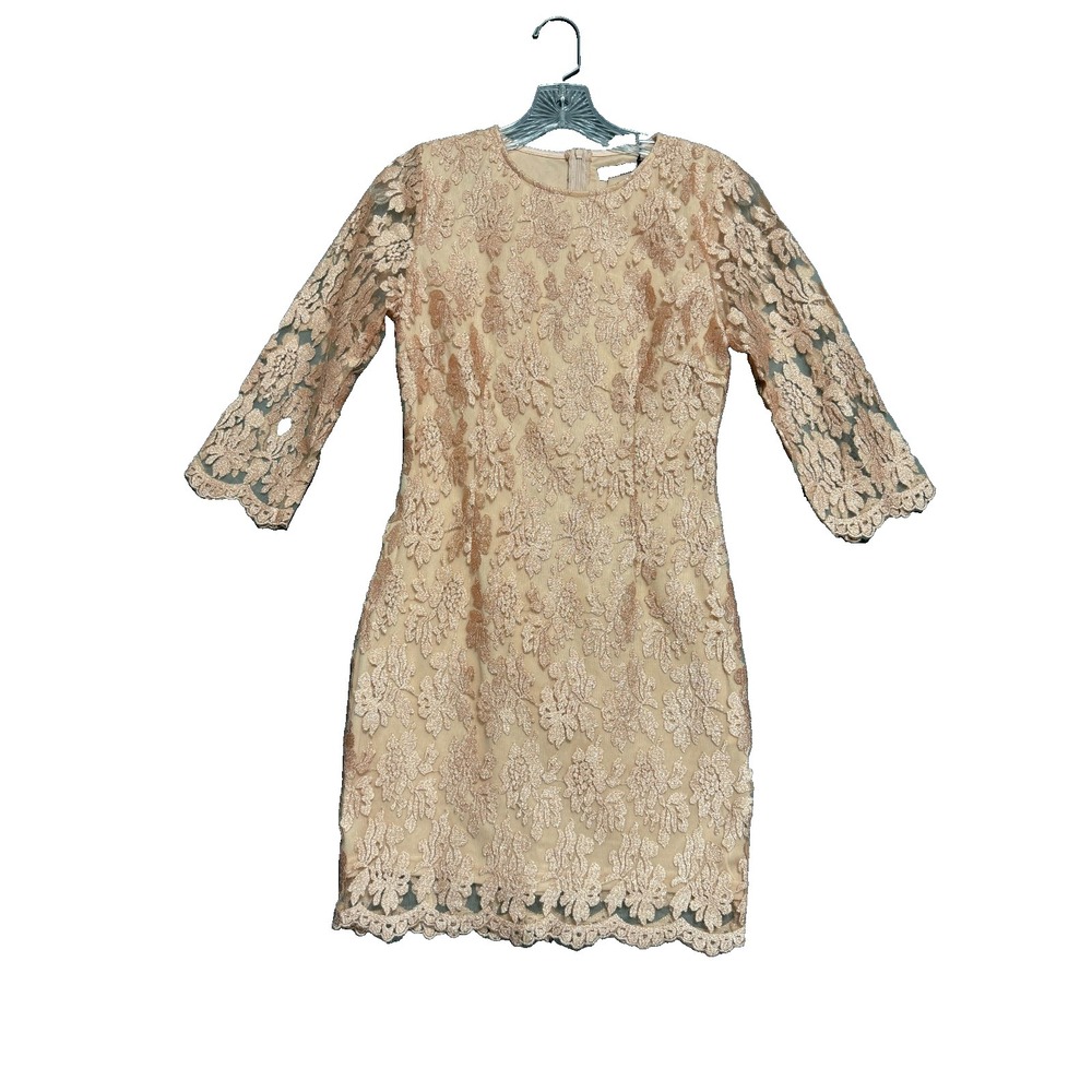 Missguided Sheath Dress Sz 4 Pink Lace Elegant Coquette Romantic Cocktail Party